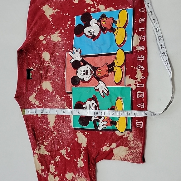 ๐ VINTAGE ULTRA RARE MICKEY MOUSE BLEACHED CUSTOM CROPPED OVERSIZE T SHIRT - Picture 5 of 6